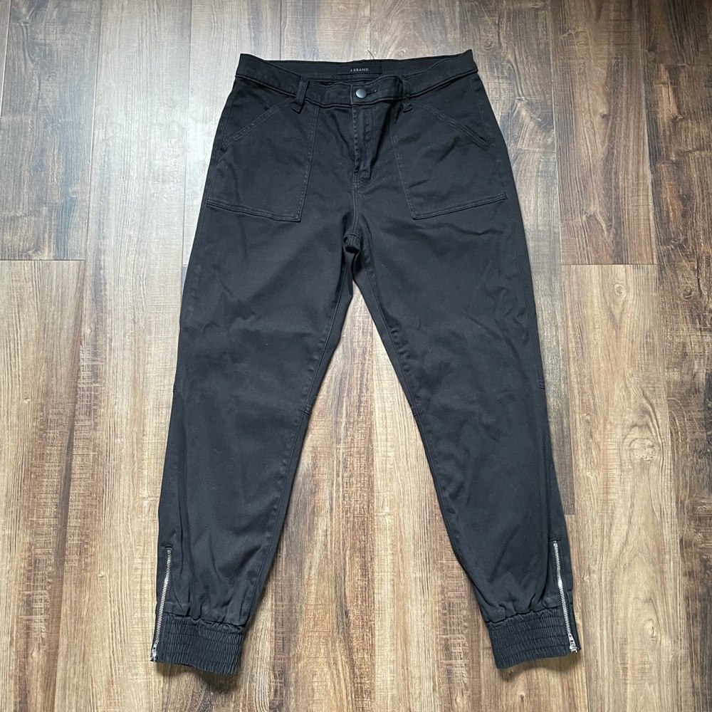 J Brand Black Arkin Zip Ankle Jogger